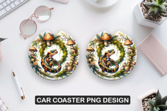 Reptile Car Coaster Sublimation| Animal Coaster PNG Product Image 1