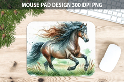 Watercolor Horse Mouse pad Sublimation - Animal PNG Design Product Image 1