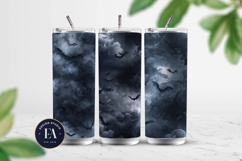 Bats Night Sky Pattern, Dark Gothic Bat Seamless Paper Product Image 2