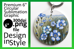 Whimsical Circle Design Keychain Template , Flowers Product Image 1