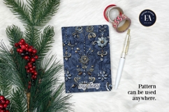 Navy Crystal Embroidery | Luxury Denim Fabric Texture Product Image 4