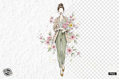 Stylish Spring Girl Clipart Product Image 1