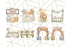 Tiny Zoo Friends Clipart, Cute Cartoon Zoo Animals PNG Product Image 3