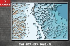 3D Sea waves SVG, Layered Sea waves SVG Cut File Product Image 1