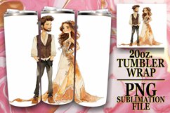 Elegant Watercolor Wedding Theme: Tumbler Sublimation Joy Product Image 1
