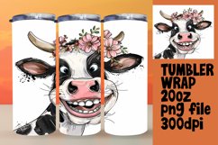 Lighthearted Farm Cow Watercolor Tumbler Wrap - 20oz Product Image 1