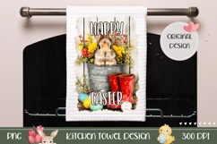 Easter Bunny Towel PNG, Easter Basket Towel Print Product Image 1