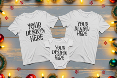 Christmas Family Matching Group Flat Lay T-Shirt Mockups Product Image 1