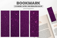 Bright Purple Glitter Bookmarks PNG, Bookmark Sublimation Product Image 1