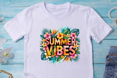 Pink Floral Summer Vibes PNG Design Product Image 3