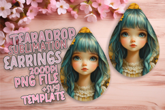 Sleek Teardrop Earrings Artwork Template , Fairy Product Image 1