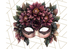 Vintage Garden Masquerade Floral Eye Mask PNG Clipart Product Image 3