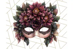Vintage Garden Masquerade Floral Eye Mask PNG Clipart Product Image 3