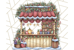 Cozy Christmas Market Stall Clipart PNG, Holiday Art Png Product Image 3