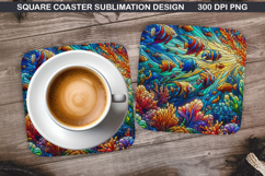 Fish Coaster Sublimation, Summer Coaster PNG Design Product Image 1