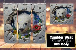Spring Tumbler Wrap: Adorable Animals in 3D Wall Hole Product Image 1