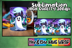 Joyful whispers 11oz 15oz sublimation wrap, Ghost Product Image 1