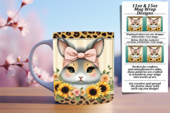 Creative 11oz Mug Wrap Png Template , Cute Animals Product Image 1
