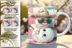 Holiday Snowman Sublimation Mug Wrap 11oz/15oz Summer Cheer Product Image 1