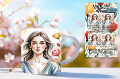 Customized 15oz Mug Wrap Png Design , Beauty Woman Product Image 1