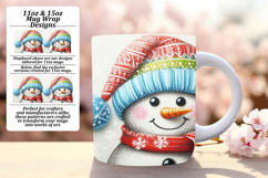 Chic 15oz Mug Wrap Png Template , Snowman Product Image 1