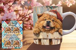Sublimation Winter Mug Wrap Peeking Dog Holiday Design 11oz Product Image 1