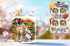 Enchanting 15oz Mug Wrap Png Template , Cute Dog Product Image 1