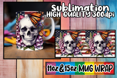 Radiant mornings 11oz 15oz sublimation wrap, Skull USA Product Image 1