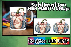 Timeless beauty 11oz 15oz mug wrap, Pumpkin Watercolor Product Image 1