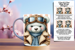 Gorgeous 15oz Mug Wrap Png Template , Teddy Bear Product Image 1