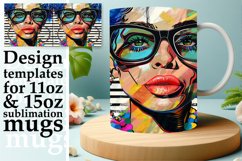Striped Serenity: Bold Portrait Pattern Mug Wrap,11oz/15oz Product Image 1