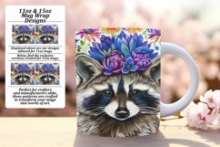 Fun Flower &amp; Raccoon Mug Wrap for 11oz/15oz Product Image 1