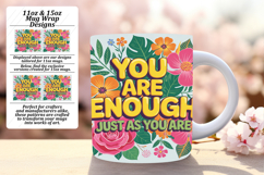Magical 15oz Mug Wrap Png Artwork , Flower Quote Product Image 1