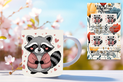 Charming 11oz Mug Wrap Png Design , Valenines Animals Product Image 1