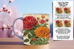 Classic Vintage Floral Pattern Mug Wrap Design 15oz Product Image 1