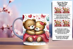 Sophisticated 15oz Png Mug Wrap , Valentine Bear Product Image 1