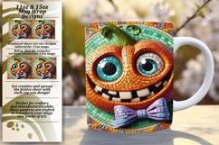 Sleek 11oz Mug Wrap Png Design , Cute Pumpkin Product Image 1