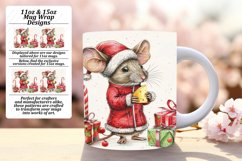 11oz 15oz Christmas Mug Wrap - Watercolor Design Product Image 1
