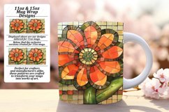 Sparkly Mosaic Flower Mug Wrap Art 11oz 15oz Product Image 1
