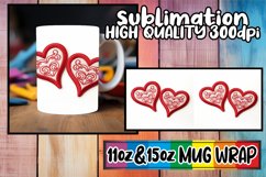 Romantic 3D Love Pattern Mug Wrap - Sublimation 11oz/15oz Product Image 1