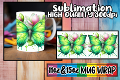 Joyous memories 11oz 15oz mug wrap, Butterfly Product Image 1
