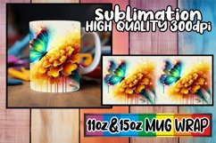Sweet mornings 11oz 15oz mug wrap, Butterfly Product Image 1