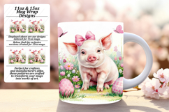 Stylish 11oz Mug Wrap Png Template , Cute Easter Product Image 1