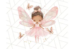 Pastel Pink Fairy Garden Clipart, Enchanted Cottagecore Png Product Image 3