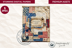 Vintage Patriotic 4th of July Junk Journal digital paper Product Image 1