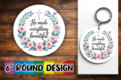 Blissful Round Keychains PNG, Religious Product Image 1