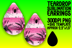 Vibrant Teardrop Earrings Design Template , Halloween Product Image 1