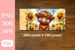 Cute highland cow sippy cup sublimation PNG, Kids tumbler Product Image 2