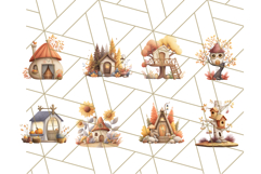 Autumn Treehouse &amp; Woodland Cabin PNG Clipart Product Image 3