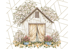 Vintage Cottagecore Barn PNG Clipart, Farmhouse Style Product Image 3